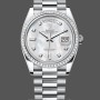 Replica Rolex Sky-Dweller 42-336934 0002, witgoud, geribbelde lunette, groene wijzerplaat voor heren
