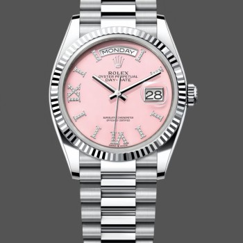 Replica Rolex Day Date 36-M128236 0020 voor heren, witgoud, blauwe ombre wijzerplaat