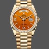Replica Heren Rolex Day Date 36-M128345RBR 0068, Everose Gold, Diamonds Bezel, Oyster, Groen & Blauw