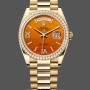 Replica Heren Rolex Day Date 36-M128345RBR 0068, Everose Gold, Diamonds Bezel, Oyster, Groen & Blauw