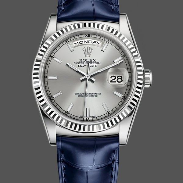 Replica Rolex Day Date 36-m128236 0017, platina, witte wijzerplaat, President armband, wit