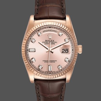 Replica Heren Rolex Day Date 36-m128236 0006, Roze Romein, Roze
