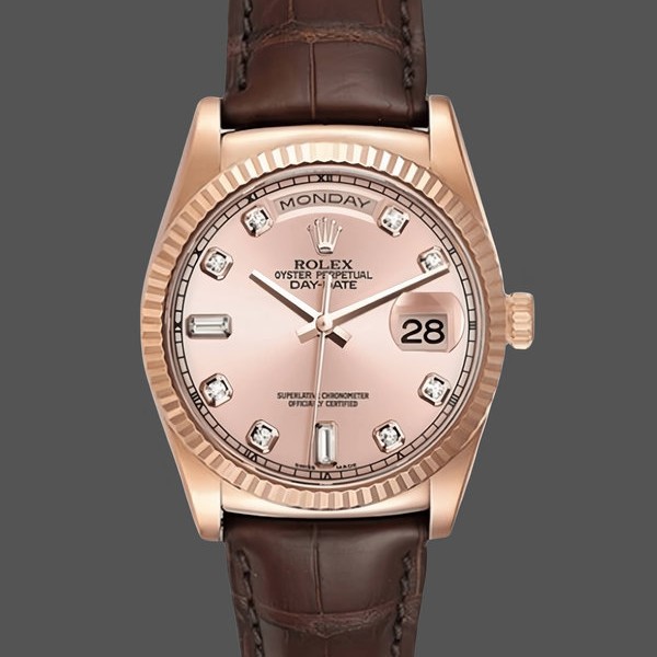 Replica Heren Rolex Day Date 36-m128236 0006, Roze Romein, Roze