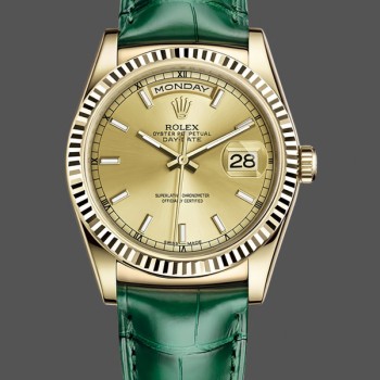 Replica Rolex Day Date 36-m128399TBR 0019, witgoud, diamanten ring, witte wijzerplaat