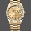 Replica Rolex Day Date 36-m128239 0059, witgoud, witte wijzerplaat, geribbelde lunette, president, wit