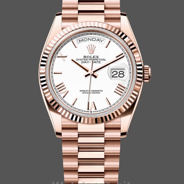 Replica Heren Rolex Day Date 40-M228236 0003, platina, zwarte wijzerplaat