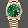 Replica Rolex Day Date 40-M228238 00691, geelgoud, groene ombre wijzerplaat, groene ombre wijzerplaat