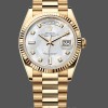 Replica Rolex Day Date 36-M128236 0020 voor heren, witgoud, blauwe ombre wijzerplaat