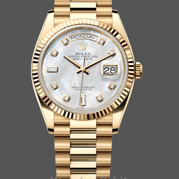 Replica Rolex Day Date 36-M128236 0020 voor heren, witgoud, blauwe ombre wijzerplaat