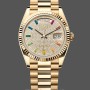 Replica Rolex Day Date 36-m128396TBR 0005, Platina, Parelmoer wijzerplaat, Diamanten ring, President, MOP wijzerplaat
