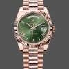 Replica Heren Rolex Day Date 40-m228235 0025, 40mm, 18K Everose Goud, Olijfgroene Wijzerplaat Groen