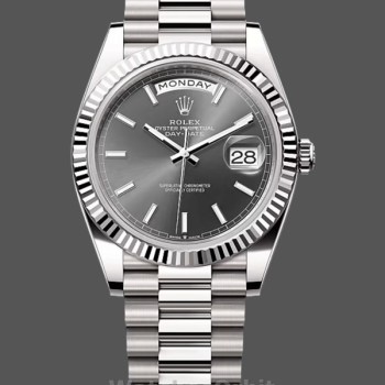 Replica Rolex Day-Date 40-M228239 0060 voor heren, 18K witgoud, wijzerplaat in leisteen