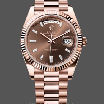 Replica Heren Rolex Day-Date 40-m228235 0003, 18K Everose Goud, President, Chocolade Wijzerplaat