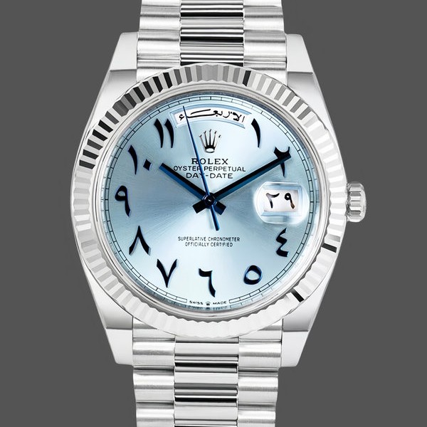 Replica Rolex Day-Date 40mm Platina Ijsblauwe Wijzerplaat Heren - 228236 Ijsblauwe Wijzerplaat