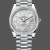 Replica Rolex Day-Date 40-M228396TBR 0027, platina, meteoriet diamant wijzerplaat, grijze wijzerplaat voor heren