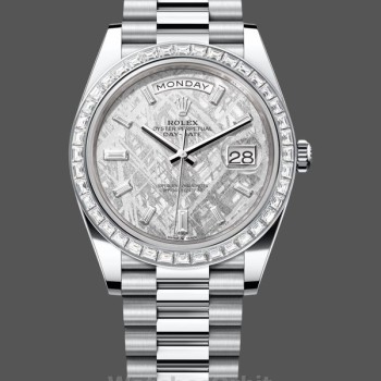 Replica Rolex Day-Date 40-M228396TBR 0027, platina, meteoriet diamant wijzerplaat, grijze wijzerplaat voor heren