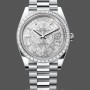 Replica Rolex Day-Date 40-M228396TBR 0027, platina, meteoriet diamant wijzerplaat, grijze wijzerplaat voor heren
