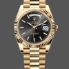 Replica Heren Rolex Day-Date 40-m228238 0067, Geelgoud, President, zwarte wijzerplaat