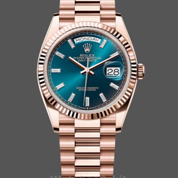 Replica Rolex Day Date 36-128238 0132 voor heren, champagne wijzerplaat, geelgouden armband