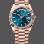 Replica Rolex Day Date 36-128238 0132 voor heren, champagne wijzerplaat, geelgouden armband