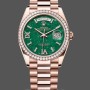 Replica Rolex Day Date 36-128238 0132 voor heren, champagne wijzerplaat, geelgouden armband