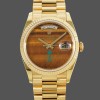 Replica Dames Rolex Day-Date 36-36mm, Saffier spiegel, Tijgeroog wijzerplaat, President, gele wijzerplaat