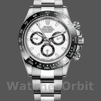 Replica Rolex Cosmograph Daytona 40mm Heren-116500LN-Roestvrij Staal-Witte Wijzerplaat Wit