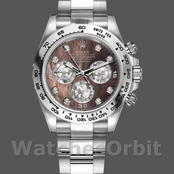 Replica Heren Rolex Cosmograph Daytona-116509, 40mm, Diamant markeringen, Heren MOP