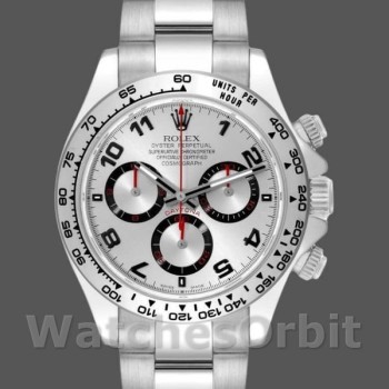 Replica Heren Rolex Cosmograph Daytona-116509, 40 mm, witgoud, zilver Arabische wijzerplaat