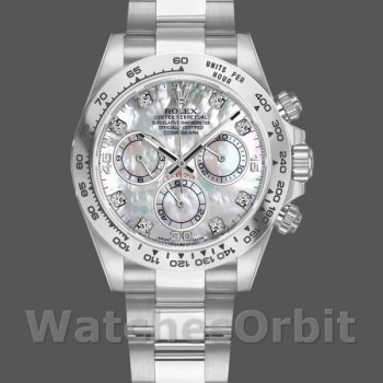 Replica Heren Rolex Cosmograph Daytona-116509, 40mm, Witte MOP Wijzerplaat, Heren MOP