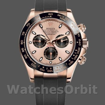 Replica Rolex Cosmograph Daytona 40mm Heren-116515LN-Zwart Roze Wijzerplaat Roze