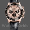 Replica Rolex Cosmograph Daytona 40mm Heren-116515LN-Leren Band-Zwart Roze Wijzerplaat Roze