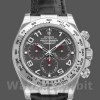 Replica Rolex Cosmograph Daytona 40mm Heren-116519-Grijze wijzerplaat-Zwarte lederen band Grijs