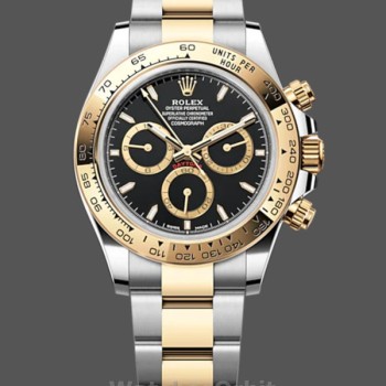 Replica Heren Rolex Cosmograph Daytona-126503 0003, 40mm, Oystersteel & 18K Geelgoud, Zwart