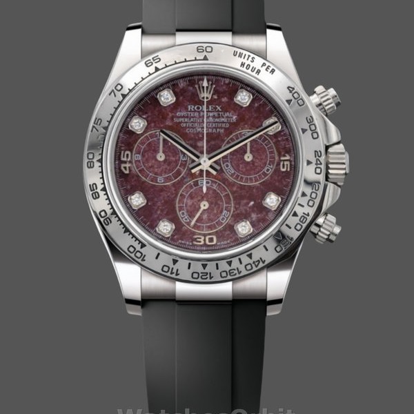 Replica Heren Rolex Cosmograph Daytona witgoud rubelliet wijzerplaat 116509 rubber band rode wijzerplaat
