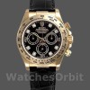 Replica Rolex Daytona 40mm Heren-116518-Zwarte Diamanten Wijzerplaat-Zwarte Leren Band Zwart<br />