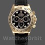 Replica Rolex Daytona 40mm Heren-116518-Zwarte Diamanten Wijzerplaat-Zwarte Leren Band Zwart<br />