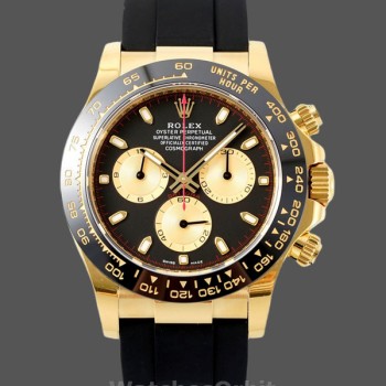 Replica Rolex Daytona 40mm Heren-116518LN-Zwarte wijzerplaat-Rubberband Zwart