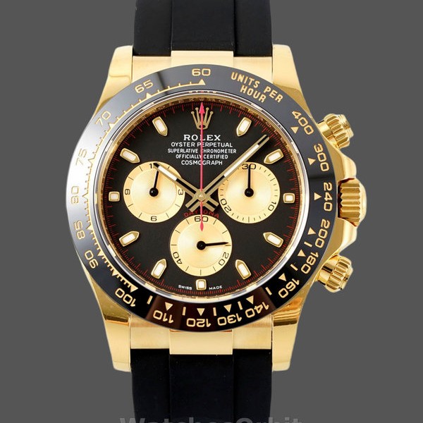 Replica Rolex Daytona 40mm Heren-116518LN-Zwarte wijzerplaat-Rubberband Zwart