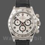 Replica Rolex Daytona 40mm Heren-116519-Zwarte Alligator Lederen Band-Zilveren Wijzerplaat Zilver
