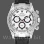 Replica Rolex Daytona 40mm Heren-116519-Zwarte krokodillenleren band-Witte wijzerplaat Wit