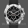 Replica Rolex Daytona 40mm Heren-116519-Zwarte wijzerplaat-Zwarte rubberen band Zwart<br />