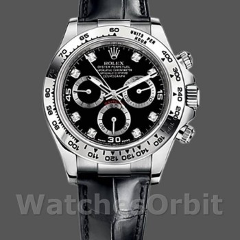 Replica Rolex Daytona 40mm Heren-116519-Zwarte Diamanten Wijzerplaat Zwarte Diamanten<br />