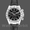 Replica Rolex Daytona 40mm Heren-116519-Zwarte Lederen Band-Zwarte Wijzerplaat Zwart<br />