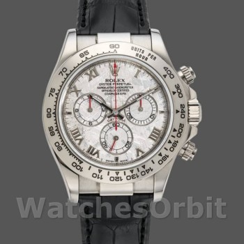 Replica Rolex Daytona 40mm Heren-116519-Zwarte Leren Band-Meteoriet Wijzerplaat Meteoriet