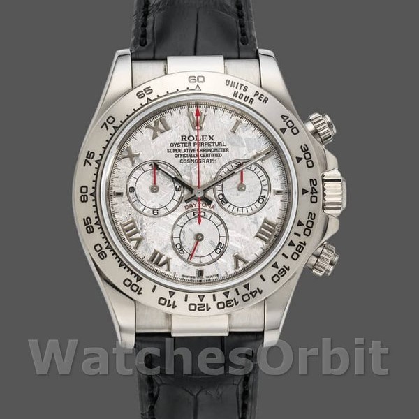 Replica Rolex Daytona 40mm Heren-116519-Zwarte Leren Band-Meteoriet Wijzerplaat Meteoriet