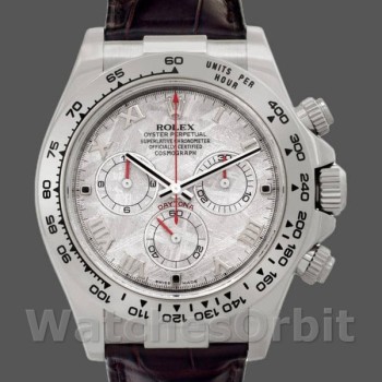 Replica Rolex Daytona 40mm Heren-116519-Bruin Leren Band-Meteoriet Wijzerplaat Meteoriet