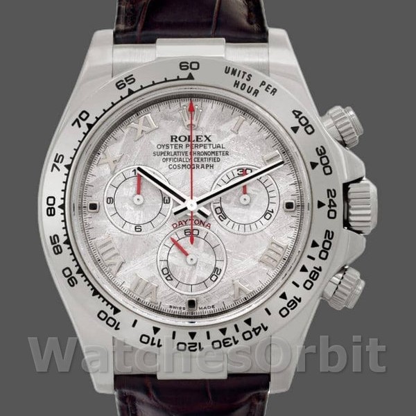 Replica Rolex Daytona 40mm Heren-116519-Bruin Leren Band-Meteoriet Wijzerplaat Meteoriet