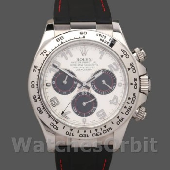 Replica Rolex Daytona 40mm Heren-116519-Panda Wijzerplaat-Zwarte Rubber Band Wit