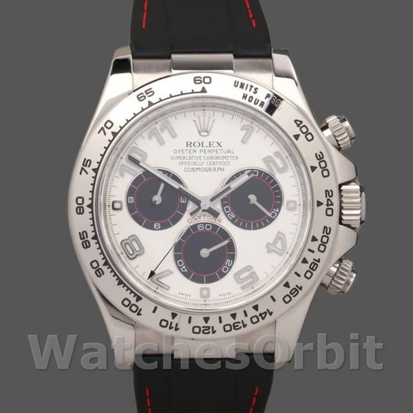 Replica Rolex Daytona 40mm Heren-116519-Panda Wijzerplaat-Zwarte Rubber Band Wit